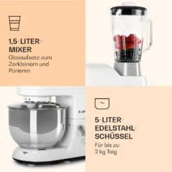 Lucia Küchenmaschine 3-in-1 2000 W / 2,7 PS 5 Ltr Edelstahl BPA-frei 15 Lucia Küchenmaschine 3-in-1 2000 W / 2,7 PS 5 Ltr Edelstahl BPA-frei -Klarstein Verkaufsgeschäft 10008236 de 0006 logo