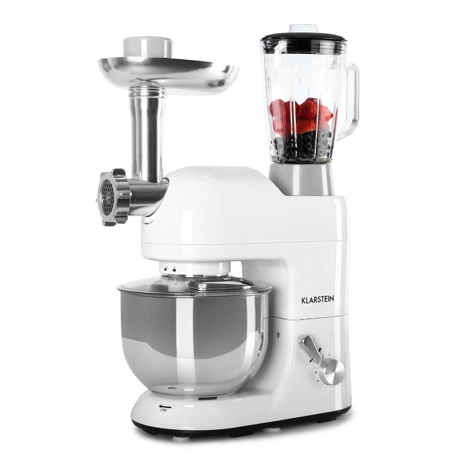 Lucia Küchenmaschine 3-in-1 2000 W / 2,7 PS 5 Ltr Edelstahl BPA-frei 3 Lucia Küchenmaschine 3-in-1 2000 W / 2,7 PS 5 Ltr Edelstahl BPA-frei