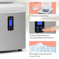 Mr. Silver-Frost Eismaschine 150W Edelstahl Weiß 15kg -Klarstein Verkaufsgeschäft 10020110 de 0004 usp