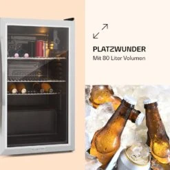 Beersafe XXL Kühlschrank 80 Liter 3 Böden Panoramaglastür Edelstahl -Klarstein Verkaufsgeschäft 10027673 de 0004 logo