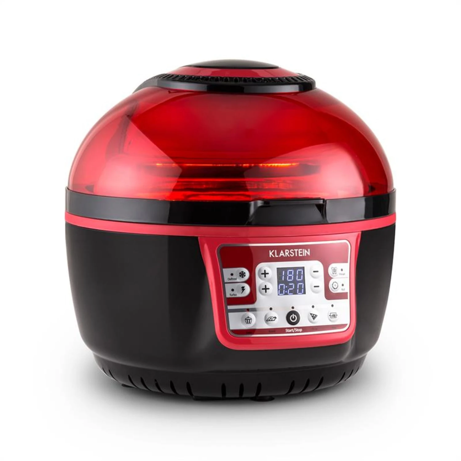 VitAir Turbo Heißluftfritteuse Rot-schwarz 1400W Grillen Backen 9l 3 VitAir Turbo Heißluftfritteuse Rot-schwarz 1400W Grillen Backen 9l