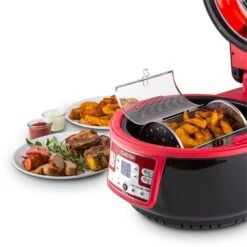 VitAir Turbo Heißluftfritteuse Rot-schwarz 1400W Grillen Backen 9l 21 VitAir Turbo Heißluftfritteuse Rot-schwarz 1400W Grillen Backen 9l -Klarstein Verkaufsgeschäft 10028289 yy 0009 ambient 03 Klarstein VitAir Heissluftfritteuse