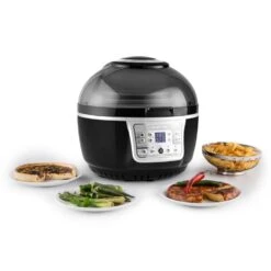 VitAir Turbo Heißluftfritteuse Grau-schwarz 1400W Grillen Backen 9l -Klarstein Verkaufsgeschäft 10028290 yy 0003 ambient klarstein vitair heissluft frieteuse