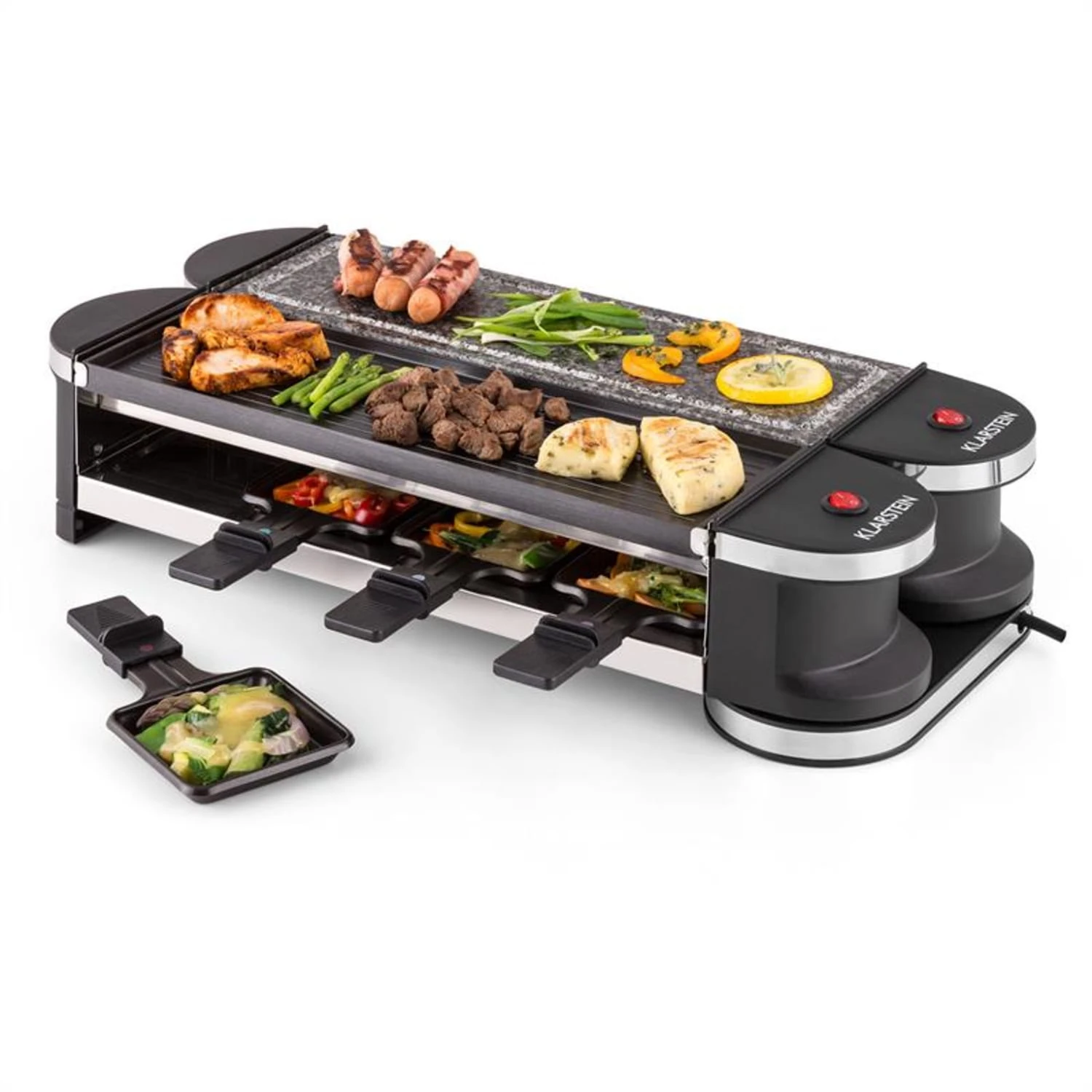 Tenderloin 50/50 Raclette-Grill 1200W 8 Personen Naturstein & Grill 8 Tenderloin 50/50 Raclette-Grill 1200W 8 Personen Naturstein & Grill – Bild 6