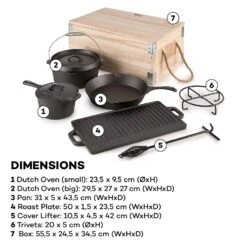 Hotrod Masterplan Dutch Oven Set 7-teilig BBQ Topfset Gusseisen -Klarstein Verkaufsgeschäft 10029164 yy 0008 logo