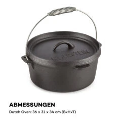 Hotrod 85 Dutch Oven BBQ-Topf 9 Qt / 8,5 Liter Gusseisen Schwarz 17 Hotrod 85 Dutch Oven BBQ-Topf 9 Qt / 8,5 Liter Gusseisen Schwarz -Klarstein Verkaufsgeschäft 10029167 de 0008 logo
