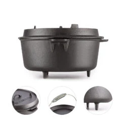 Hotrod 145 Dutch Oven BBQ-Topf 12 Qt / 11,4 Liter Gusseisen Schwarz -Klarstein Verkaufsgeschäft 10029168 yy 0004 logo