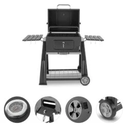 Bigfoot Holzkohlegrill Smoker BBQ-Grill 55 X 40 Cm Stahl Schwarz 13 Bigfoot Holzkohlegrill Smoker BBQ-Grill 55 X 40 Cm Stahl Schwarz -Klarstein Verkaufsgeschäft 10029763 yy 0004 detail Klarstein Bigfoot BBQ Grill Smoker