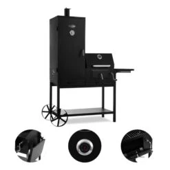Fleischbrocken Holzkohlegrill Smoker Räucherofen BBQ-Grill Schwarz -Klarstein Verkaufsgeschäft 10030554 yy 0005 detail Professional charcoal grill and smoker