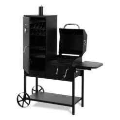 Fleischbrocken Holzkohlegrill Smoker Räucherofen BBQ-Grill Schwarz -Klarstein Verkaufsgeschäft 10030554 yy 0007 front Professional charcoal grill and smoker