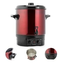 Biggie Einkochautomat Edelstahl 27 Liter 2000W Timer Rot -Klarstein Verkaufsgeschäft 10030585 yy 0003 detail Klarstein Biggie Einkochautomat 27 Liter rot
