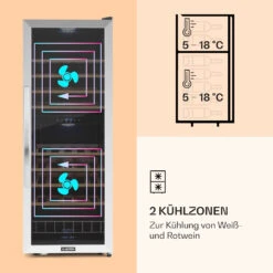 Vinamour 54 Duo Weinkühlschrank 2 Zonen 148 Ltr 54 Fl Touch-Display -Klarstein Verkaufsgeschäft 10030714 de 0003 logo