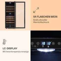 Vinamour 54 Duo Weinkühlschrank 2 Zonen 148 Ltr 54 Fl Touch-Display -Klarstein Verkaufsgeschäft 10030714 de 0004 logo