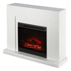 Blanca Elektrischer Kamin LED-Flammensimulation 750/1500 W 5000 BTU -Klarstein Verkaufsgeschäft 10030847 yy 0008 front Klarstein Blanca Elektrischer Kamin 1000 2000W