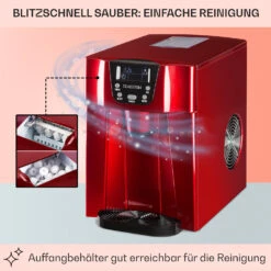 Ice Volcano 2G Eismaschine LED 12kg Je 24h 2l 6-12min Rot -Klarstein Verkaufsgeschäft 10030849 DE 0005 usp