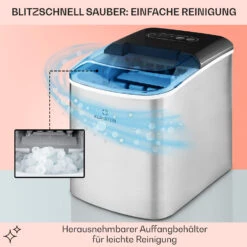 On-The-Rocks Eismaschine LED | 12kg Je 24h | 2.1l | Edelstahl Schwarz -Klarstein Verkaufsgeschäft 10031372 de 0005 usp