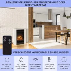  Studio 5 Elektrischer Kamin Heizlüfter 900/1800 W Fernbedienung -Klarstein Verkaufsgeschäft 10031572 de 0006 usp