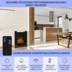  Studio 5 Elektrischer Kamin Heizlüfter 900/1800 W Fernbedienung -Klarstein Verkaufsgeschäft 10031573 de 0006 usp