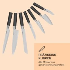 Kitano 8tlg. Messer-Set Mit Block 7 Messer Stahl Edler Holzblock 12 Kitano 8tlg. Messer-Set Mit Block 7 Messer Stahl Edler Holzblock -Klarstein Verkaufsgeschäft 10031653 de 0004 logo