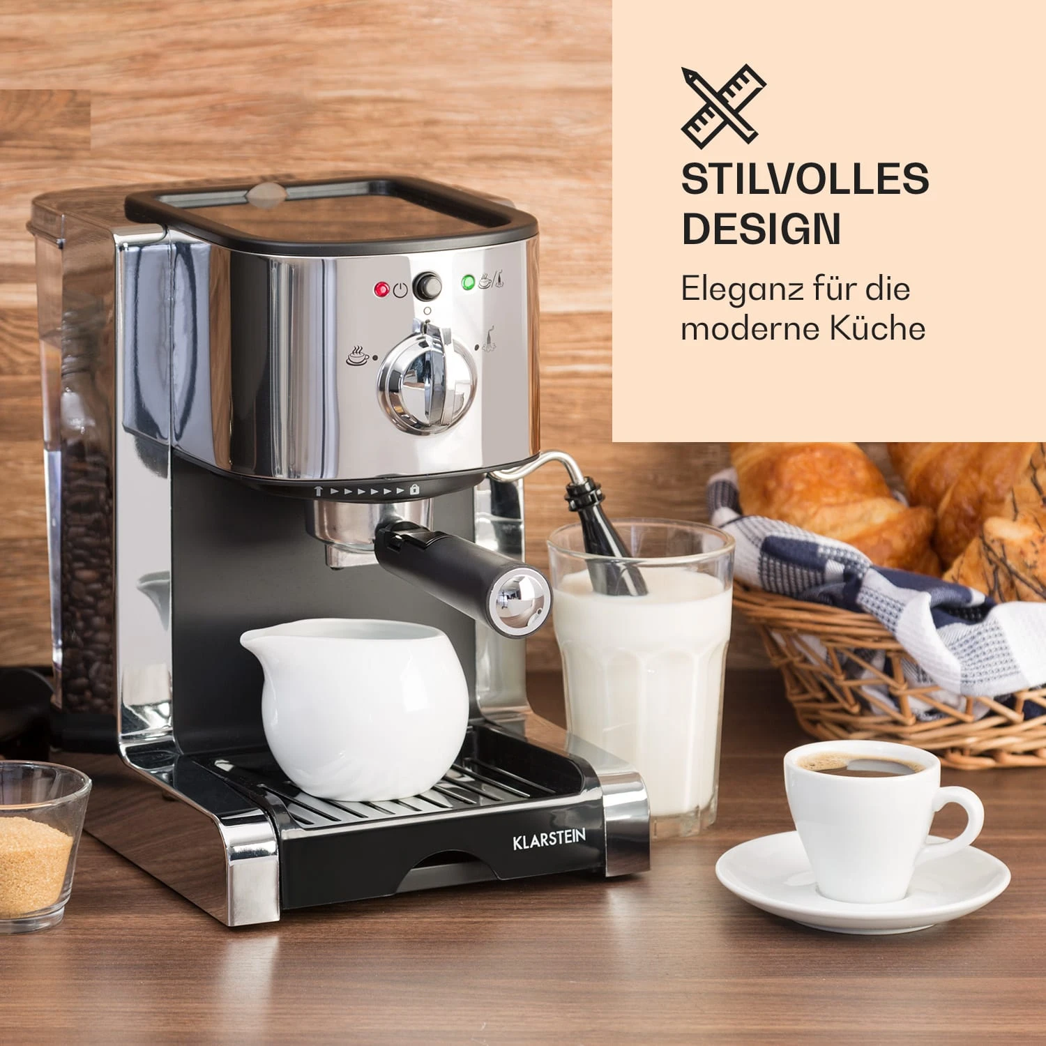 Passionata 20 Espressomaschine 20 Bar 6 Tassen 1,25 Liter Milchschaum 4 Passionata 20 Espressomaschine 20 Bar 6 Tassen 1,25 Liter Milchschaum – Bild 2