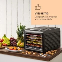 Fruit Jerky Plus 6 Dörrautomat Timer 6 Ablage 420-500 W 35-70 °C Display -Klarstein Verkaufsgeschäft 10031935 de 0002 logo