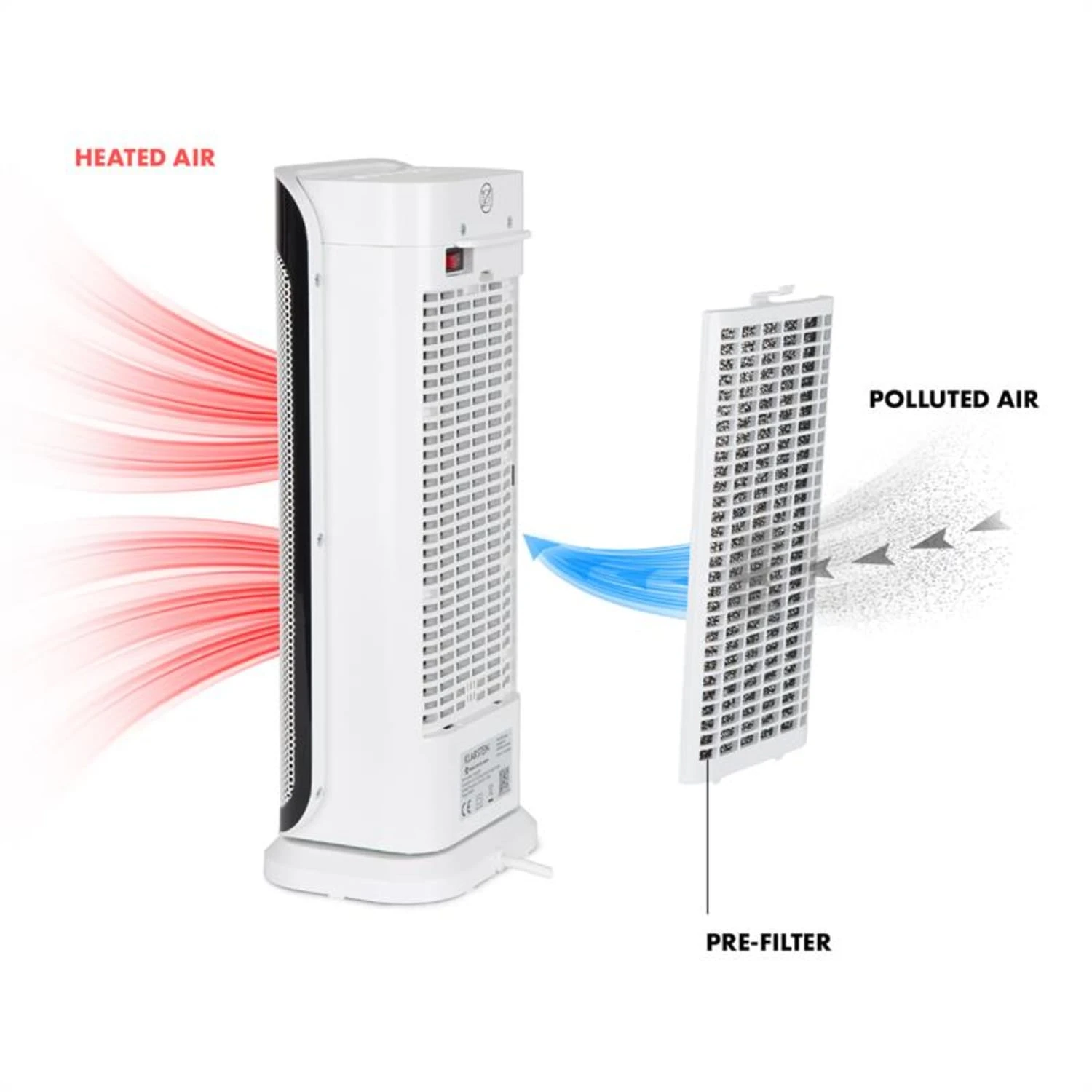 Chaval Heizturm 2.000 W Thermostat Timer Fernbedienung Weiß 6 Chaval Heizturm 2.000 W Thermostat Timer Fernbedienung Weiß – Bild 4