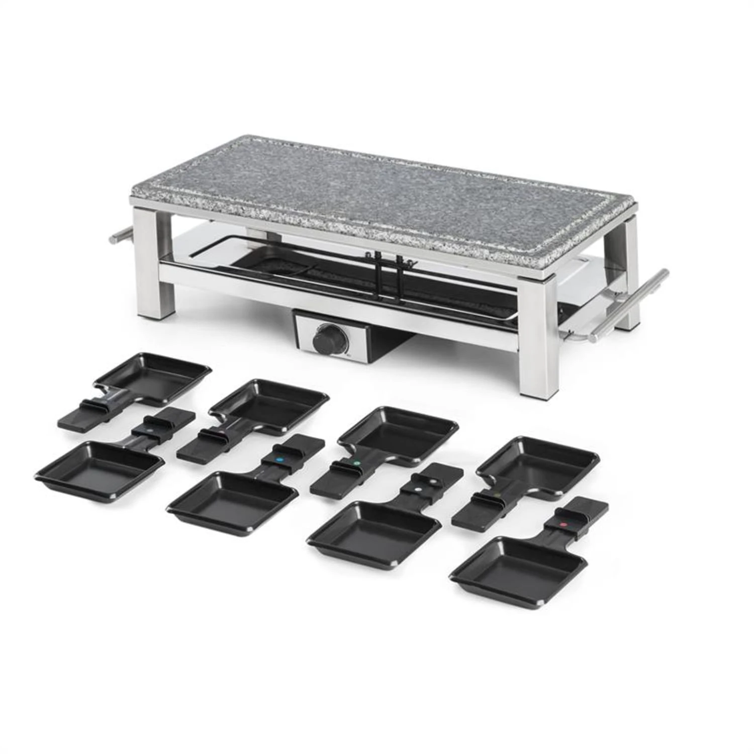 Schmelzlette Raclette 1500W Naturstein-Platte Edelstahlgehäuse 6 Schmelzlette Raclette 1500W Naturstein-Platte Edelstahlgehäuse – Bild 4