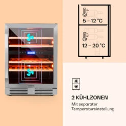Vinovilla 43 Built-In Duo Weinkühlschrank 2 Zonen 129l 43 Fl Glastür -Klarstein Verkaufsgeschäft 10032031 de 0004 logo