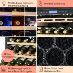 Vinovilla Grande 165 Built-in Uno Weinkühlschrank 425l 165Fl. Glastür -Klarstein Verkaufsgeschäft 10032033 de 0005 usp