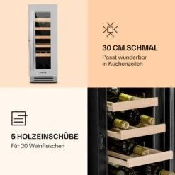 Vinovilla Smart Weinkühlschrank 50l / 20 Flaschen Glastür Edelstahl -Klarstein Verkaufsgeschäft 10032037 de 0004 logo