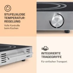 VariCook Duo Kochplatte 3000W Edelstahlgehäuse Tragegriffe 11 VariCook Duo Kochplatte 3000W Edelstahlgehäuse Tragegriffe -Klarstein Verkaufsgeschäft 10032124 de 0004 logo