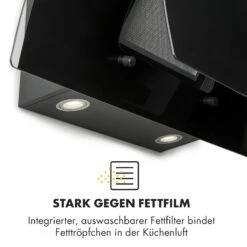 Sabia 90 Dunstabzugshaube 90cm 600m³/h LEDs 3 Leistungsstufen Schwarz -Klarstein Verkaufsgeschäft 10032292 de 0009 logo