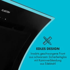 Sabia 90 Dunstabzugshaube 90cm 600m³/h LEDs 3 Leistungsstufen Schwarz -Klarstein Verkaufsgeschäft 10032292 de 0010 logo