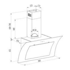 Sabia 90 Dunstabzugshaube 90cm 600m³/h LEDs 3 Leistungsstufen Schwarz -Klarstein Verkaufsgeschäft 10032292 yy 0012 logo Klarstein Sabia 90 Dunstabzugshaube schwarz