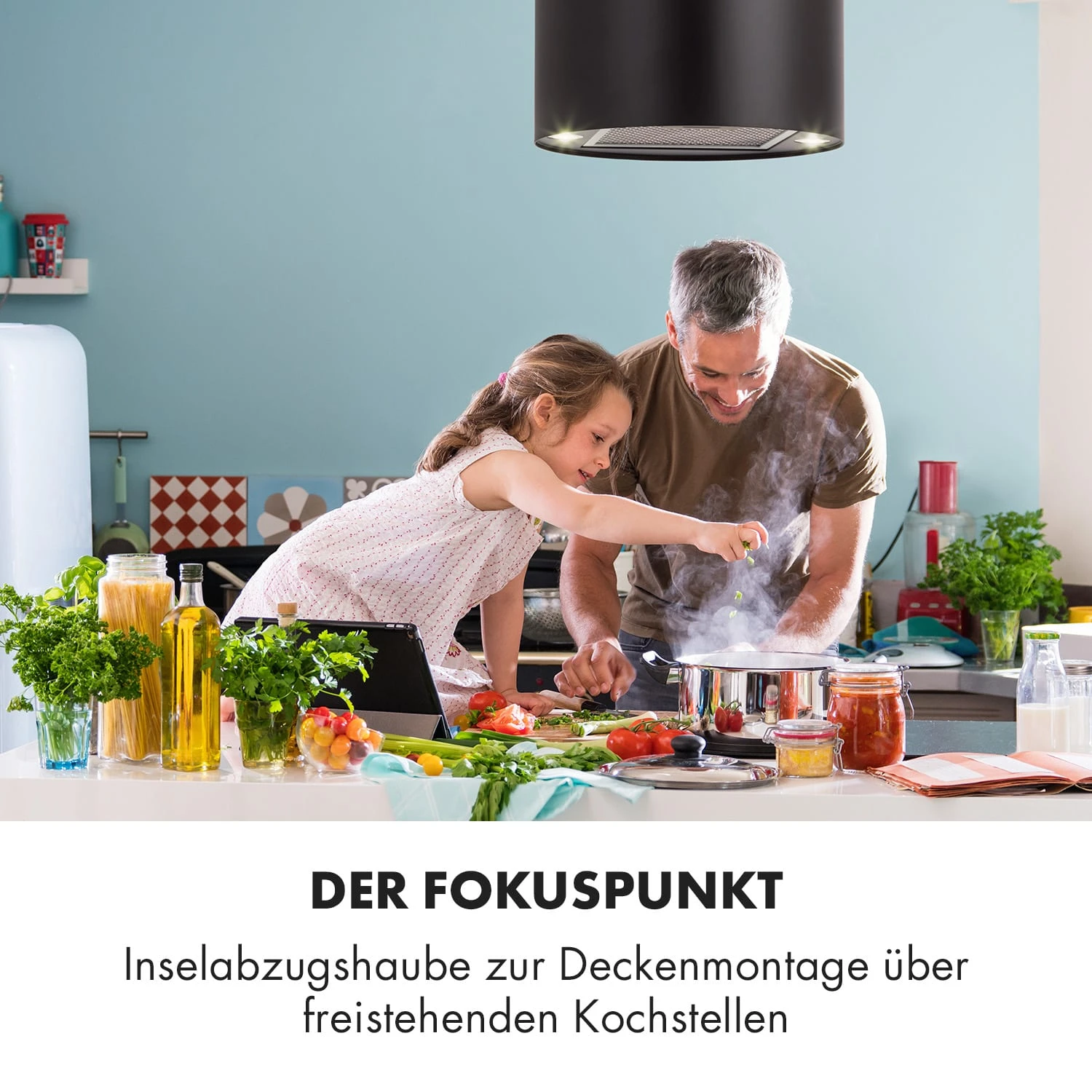 Barett Inselabzugshaube Ø35cm Umluft 558 M³/h LED Aktivkohlefilter 4 Barett Inselabzugshaube Ø35cm Umluft 558 M³/h LED Aktivkohlefilter – Bild 2