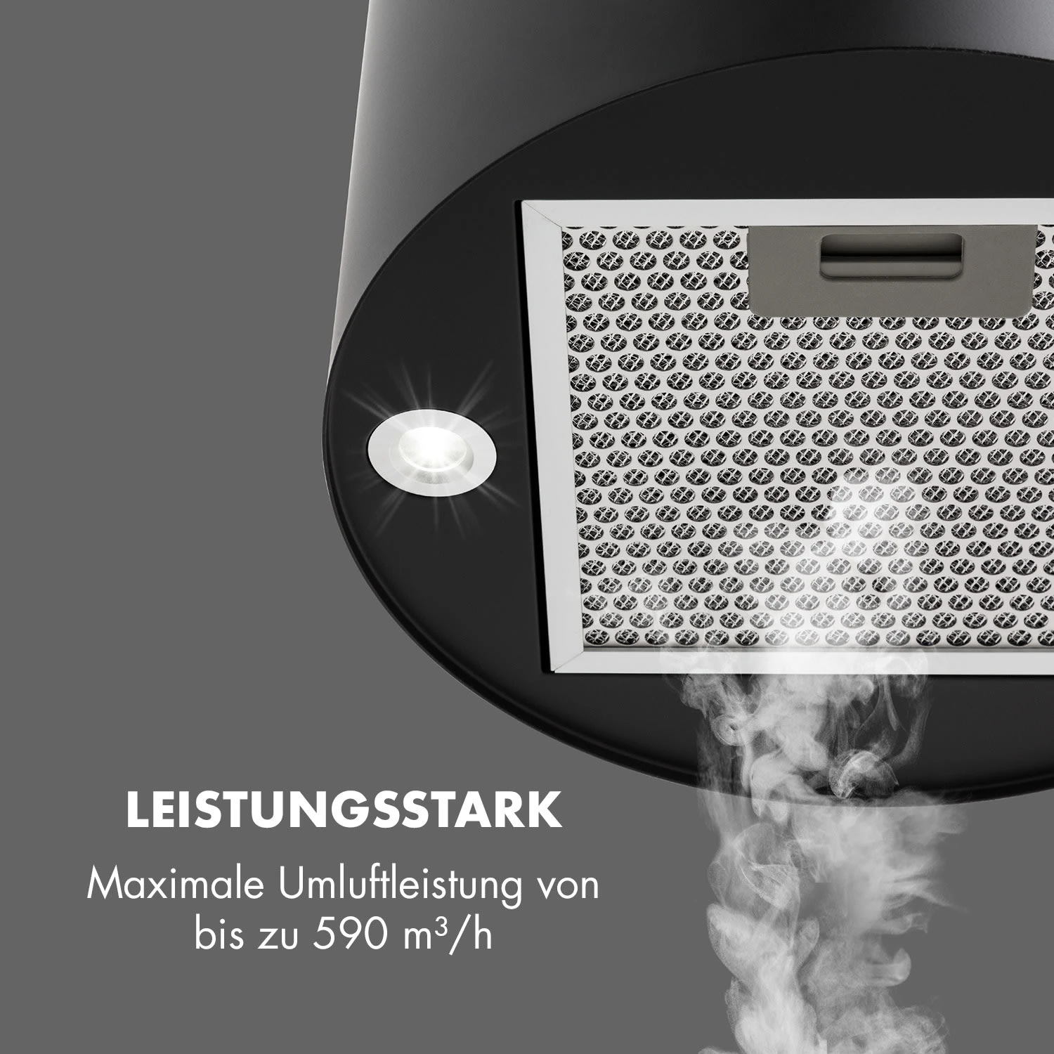 Barett Inselabzugshaube Ø35cm Umluft 558 M³/h LED Aktivkohlefilter 5 Barett Inselabzugshaube Ø35cm Umluft 558 M³/h LED Aktivkohlefilter – Bild 3