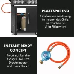 Tomahawk 4.2 SBG Gasgrill 6 Brenner 20,7 KW 64x42cm Grill Edelstahl -Klarstein Verkaufsgeschäft 10032308 de 0009 logo