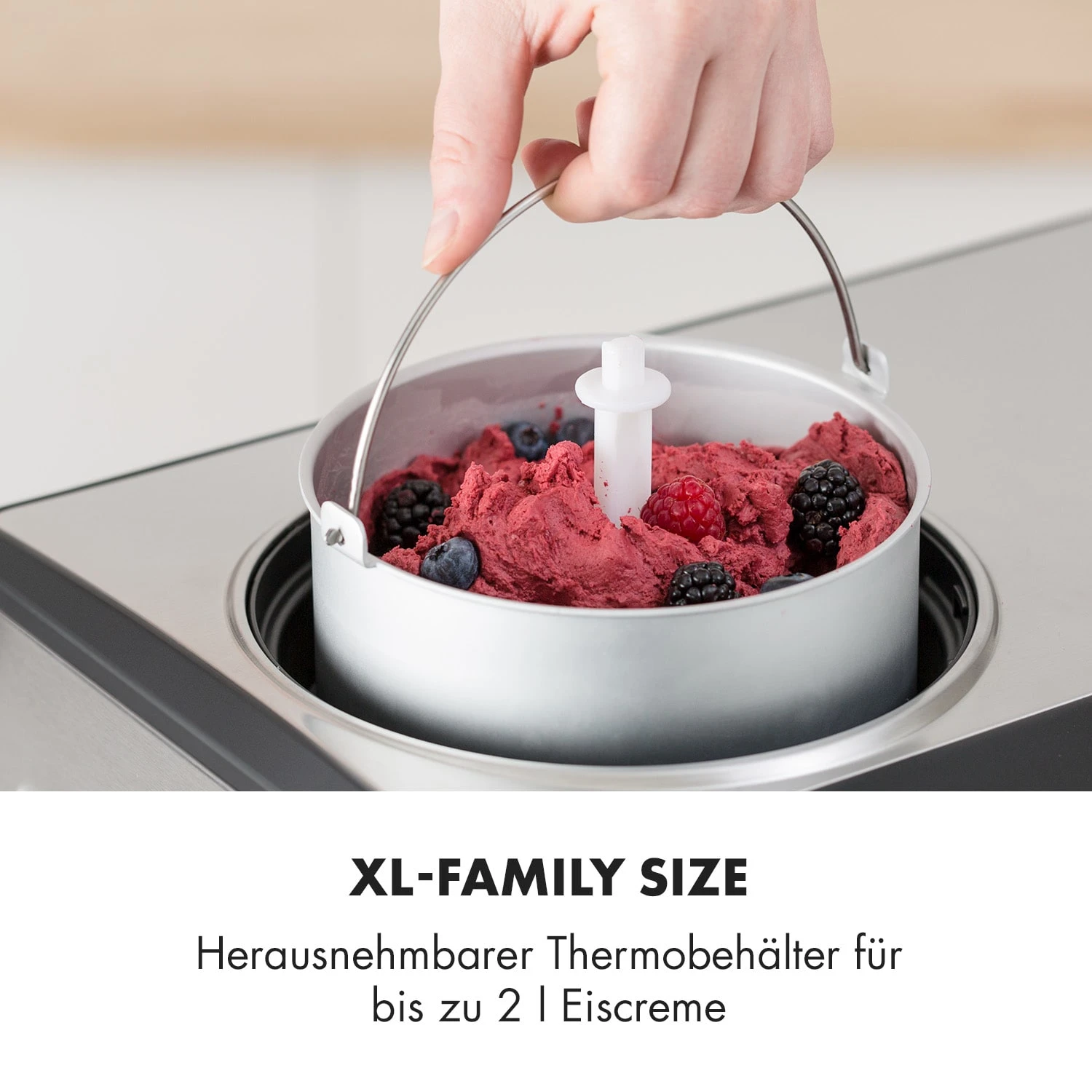 Dolce Bacio Eiscremebereiter Kompressor 2l LCD-Display Touch Edelstahl 6 Dolce Bacio Eiscremebereiter Kompressor 2l LCD-Display Touch Edelstahl – Bild 4