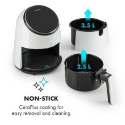 AirVital Heißluftfritteuse 1300W 2,5l CeraPlus-Antihaft Touch Weiß -Klarstein Verkaufsgeschäft 10032331 yy 0006 logo Klarstein AirVital Heissluftfritteuse 1300W weiss