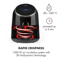 AirVital Heißluftfritteuse 1300W 2,5l CeraPlus-Antihaft Touch Schwarz 13 AirVital Heißluftfritteuse 1300W 2,5l CeraPlus-Antihaft Touch Schwarz -Klarstein Verkaufsgeschäft 10032332 yy 0004 logo Klarstein AirVital Heissluftfritteuse 1300W schwarz reedit