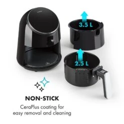 AirVital Heißluftfritteuse 1300W 2,5l CeraPlus-Antihaft Touch Schwarz 15 AirVital Heißluftfritteuse 1300W 2,5l CeraPlus-Antihaft Touch Schwarz -Klarstein Verkaufsgeschäft 10032332 yy 0006 logo Klarstein AirVital Heissluftfritteuse 1300W schwarz