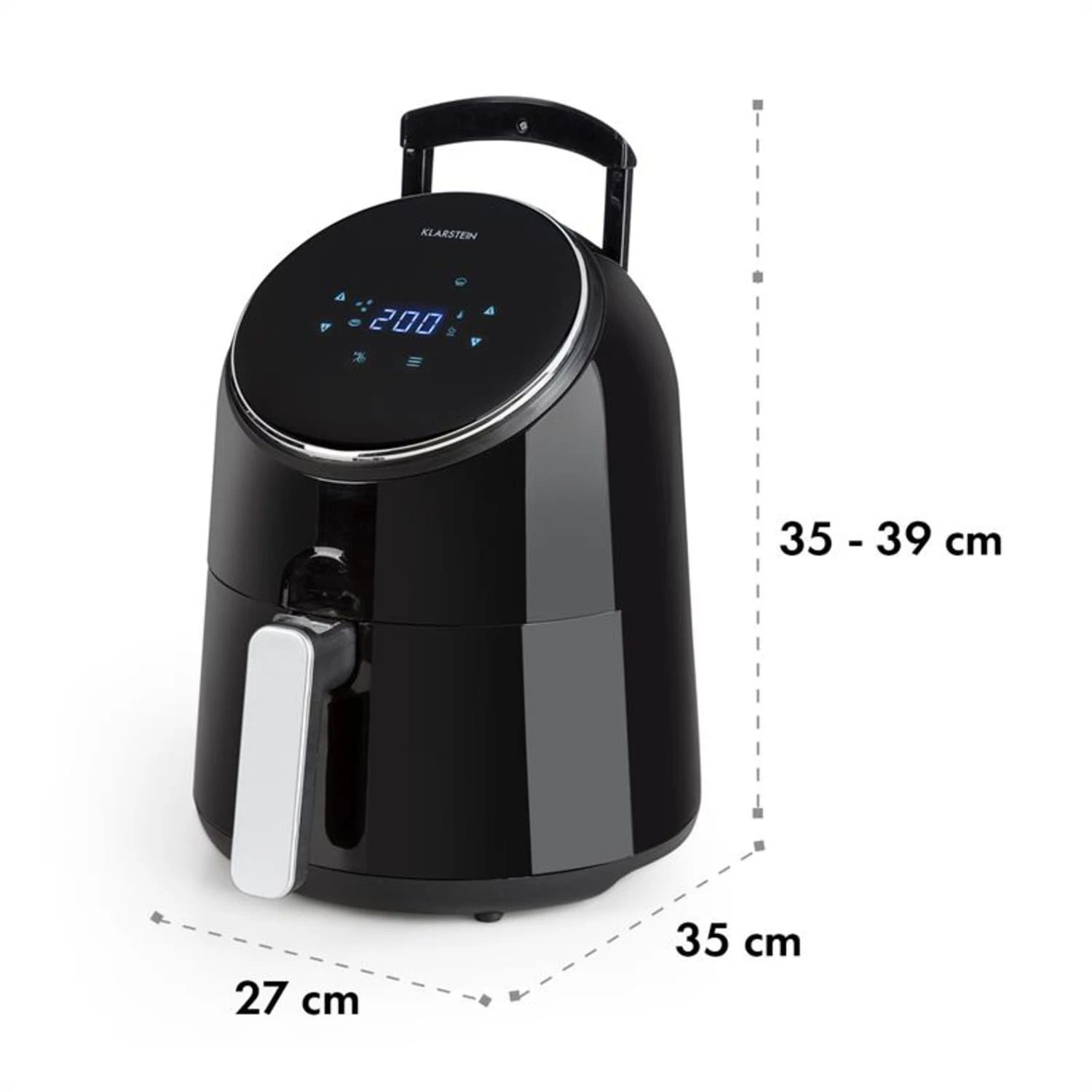 AirVital Heißluftfritteuse 1300W 2,5l CeraPlus-Antihaft Touch Schwarz 10 AirVital Heißluftfritteuse 1300W 2,5l CeraPlus-Antihaft Touch Schwarz – Bild 8