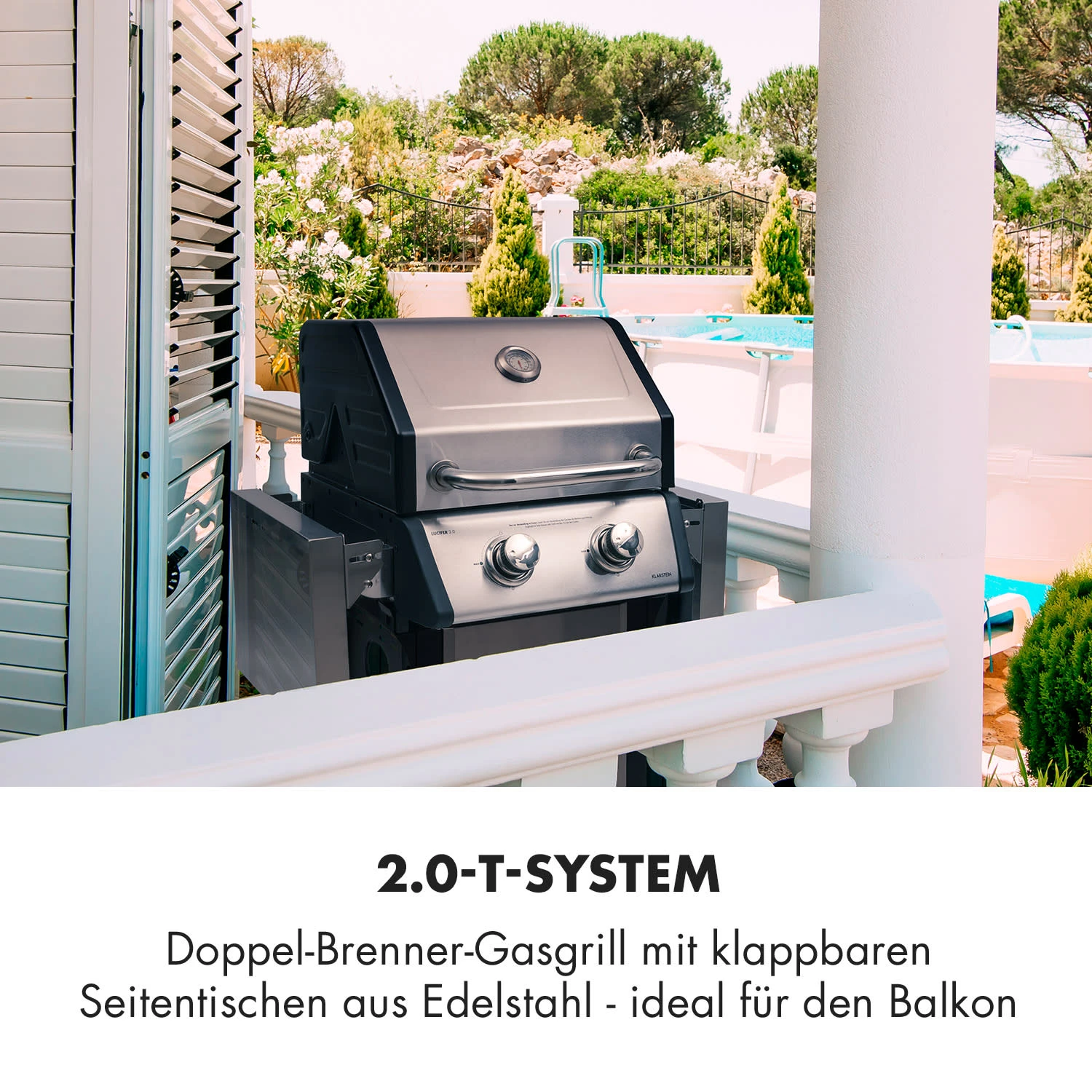 Lucifer 2.0-T Gasgrill 2 X 3,5 KW Brenner 45x44cm Grill Edelstahl 4 Lucifer 2.0-T Gasgrill 2 X 3,5 KW Brenner 45x44cm Grill Edelstahl – Bild 2