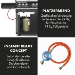 Highgrade 4 IB Gasgrill 6 Brenner 19,8 KW 71x46cm Grill Edelstahl -Klarstein Verkaufsgeschäft 10032580 de 0008 logo