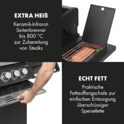 Highgrade 4 IB Gasgrill 6 Brenner 19,8 KW 71x46cm Grill Edelstahl -Klarstein Verkaufsgeschäft 10032580 de 0009 logo