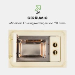 Victoria 20 Einbau-Mikrowelle, 20 L, 800 W, Grill: 1000 W, Elfenbein 18 Victoria 20 Einbau-Mikrowelle, 20 L, 800 W, Grill: 1000 W, Elfenbein -Klarstein Verkaufsgeschäft 10032592 de 0007 logo