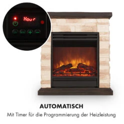 Kaprun Elektrischer Kamin 1800W Steindekor Polystone Fernbedienung -Klarstein Verkaufsgeschäft 10032596 de 0005 logo