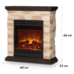 Kaprun Elektrischer Kamin 1800W Steindekor Polystone Fernbedienung -Klarstein Verkaufsgeschäft 10032596 yy 0009 logo