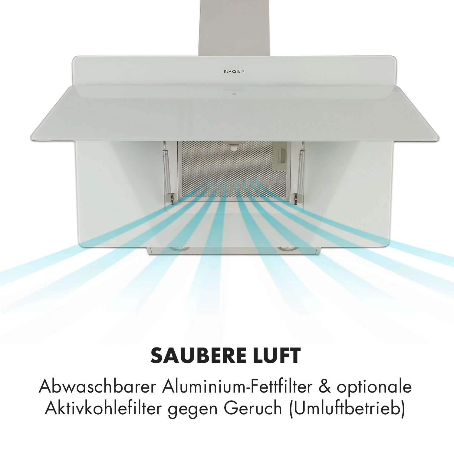 Aurica 90 Dunstabzugshaube 90cm 600 M³/h LED Touch Glas Weiß 7 Aurica 90 Dunstabzugshaube 90cm 600 M³/h LED Touch Glas Weiß – Bild 5
