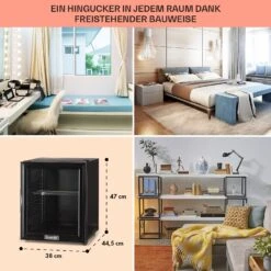 Brooklyn 32 Mini-Kühlschrank Glastür LED Ablage -Klarstein Verkaufsgeschäft 10032779 DE 0006 usp